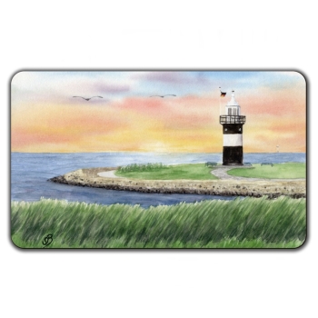 Breakfast board  Watercolor Maritime Art Print North Sea Cuxhaven Wremen Lighthouse Kleiner Preuße Ocean Wurster Nordseeküste